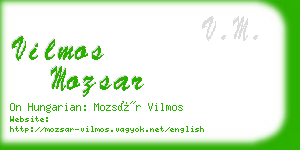 vilmos mozsar business card